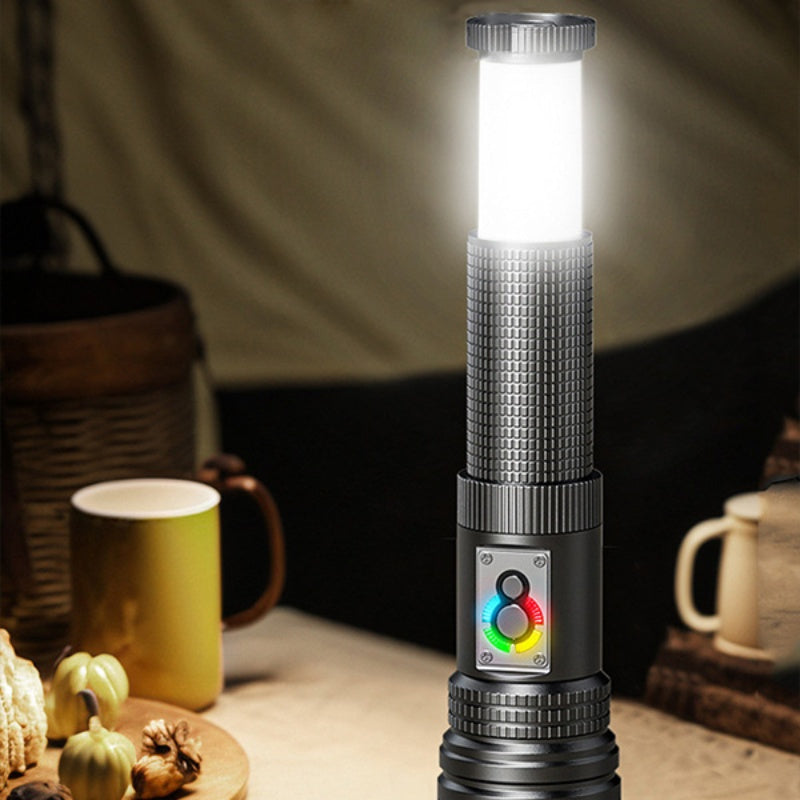 Zoomable LED Flashlight with Power Bank Function