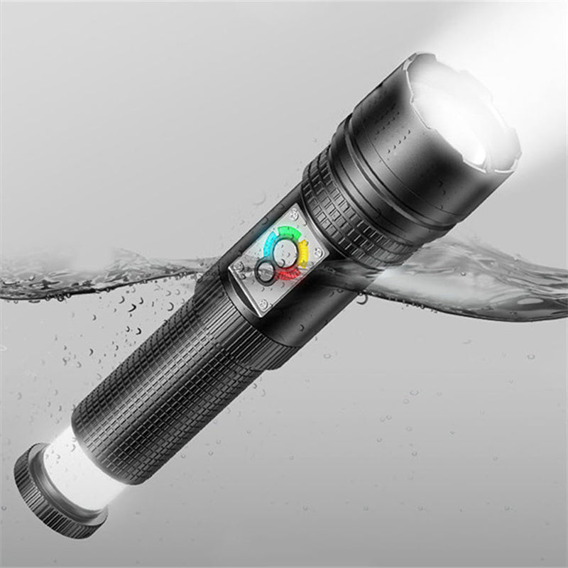 Zoomable LED Flashlight with Power Bank Function